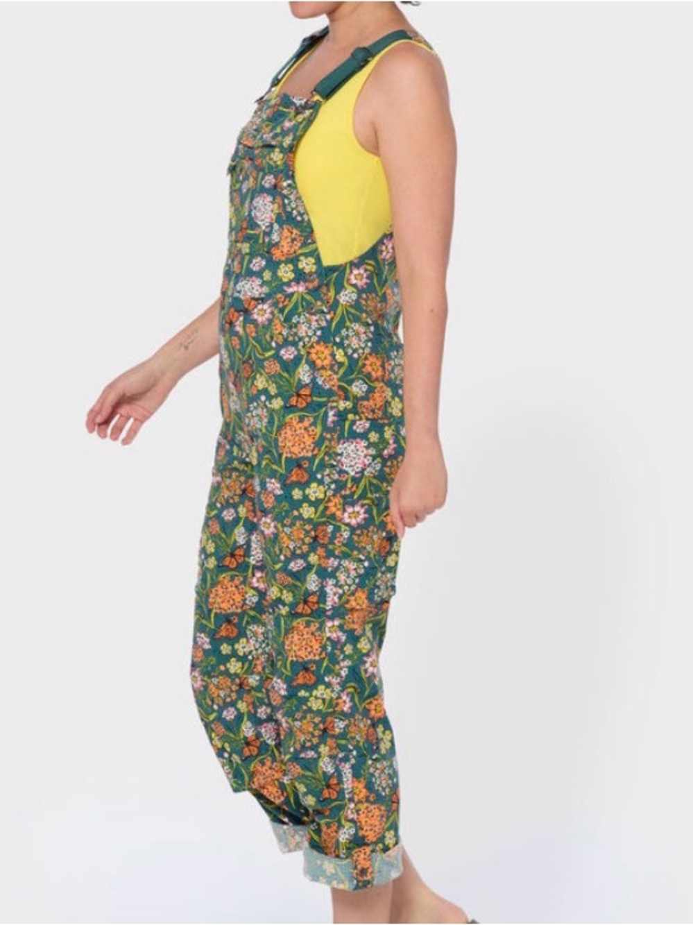 NWT Duluth Trading Midnight Green  Monarchs Heirloom Gardening Bib Overalls XL - Picture 4 of 7